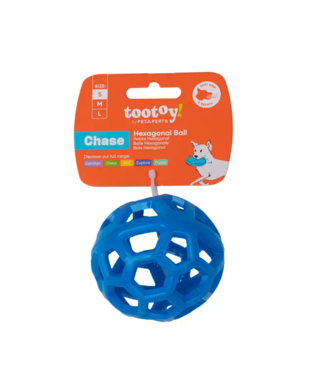 Usine Directe Tootoy! – Balle Hexahole Bleu pour Chiens – S