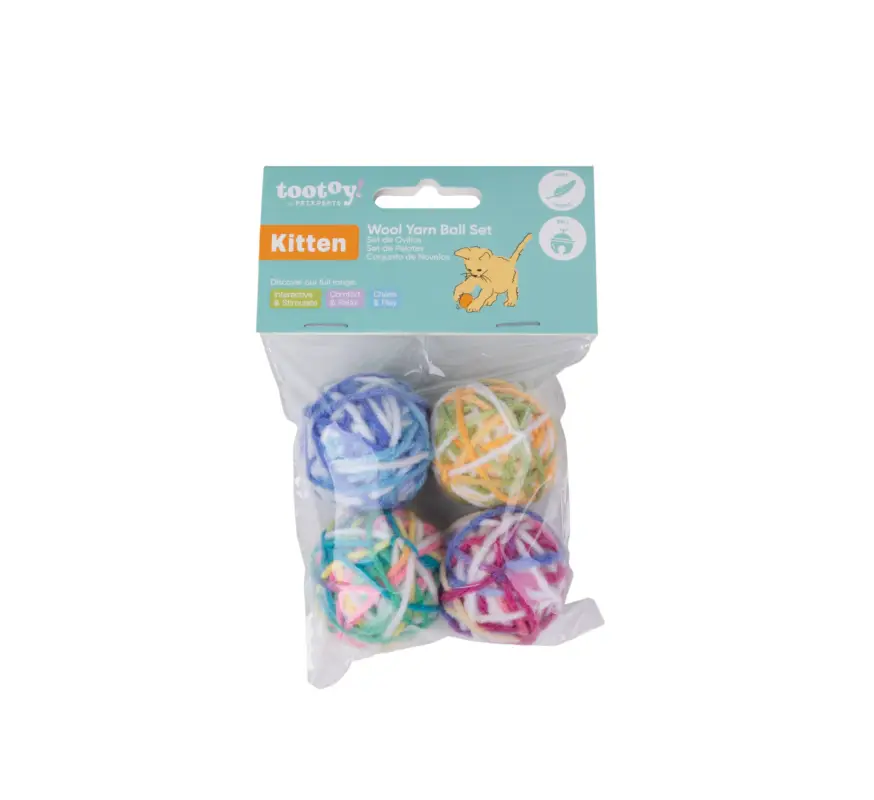 Tootoy! – Lot de Balles en Laine pour Chaton – x4 Commander Maintenant