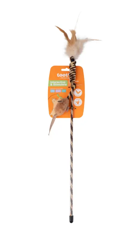 Meilleur Choix Tootoy! – Jouet Canne Plumeau avec Souris – 47cm