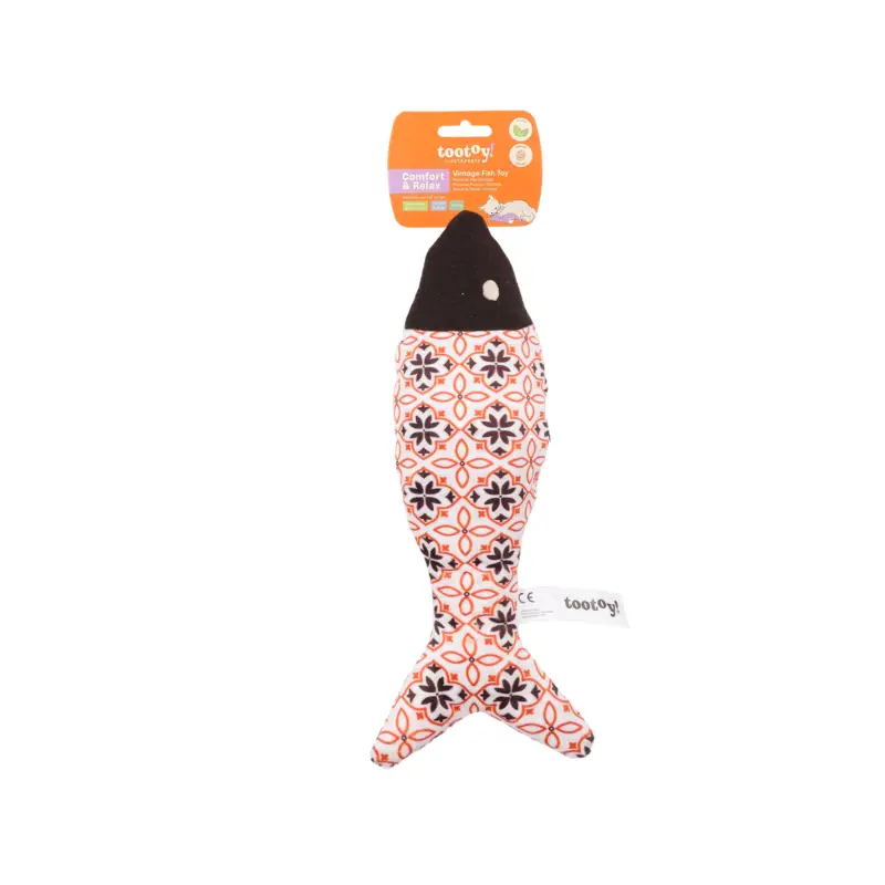Tootoy! – Jouet Poisson Vintage avec Herbe &agrave; Chat – 29cm Paiement Sécurisé