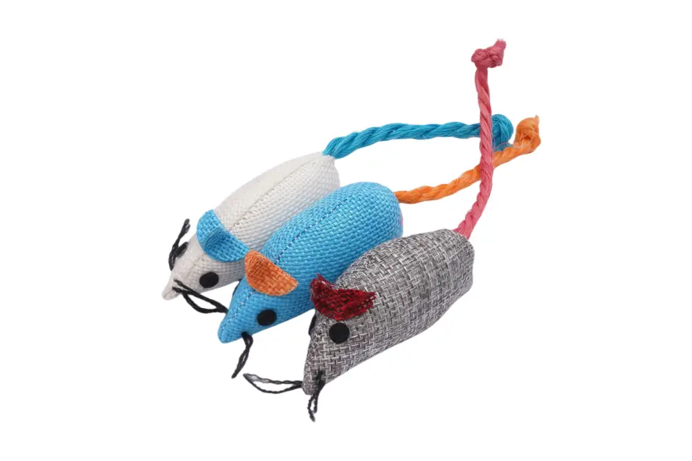 Réduction Tootoy! – Jouet Lot Souris en Toile de Jute – x3