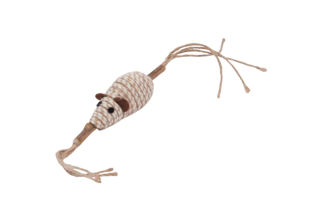 Paiement Sécurisé Tootoy! – Souris Matabi Ficelle pour Chats – Beige