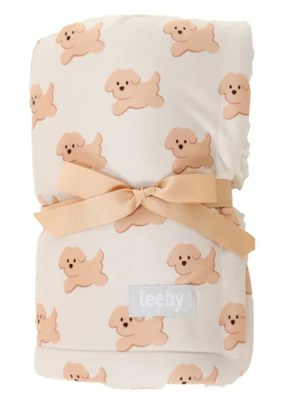 Leeby – Couverture Motifs Chiots pour Chiots – Blanc Satisfait Ou Remboursé