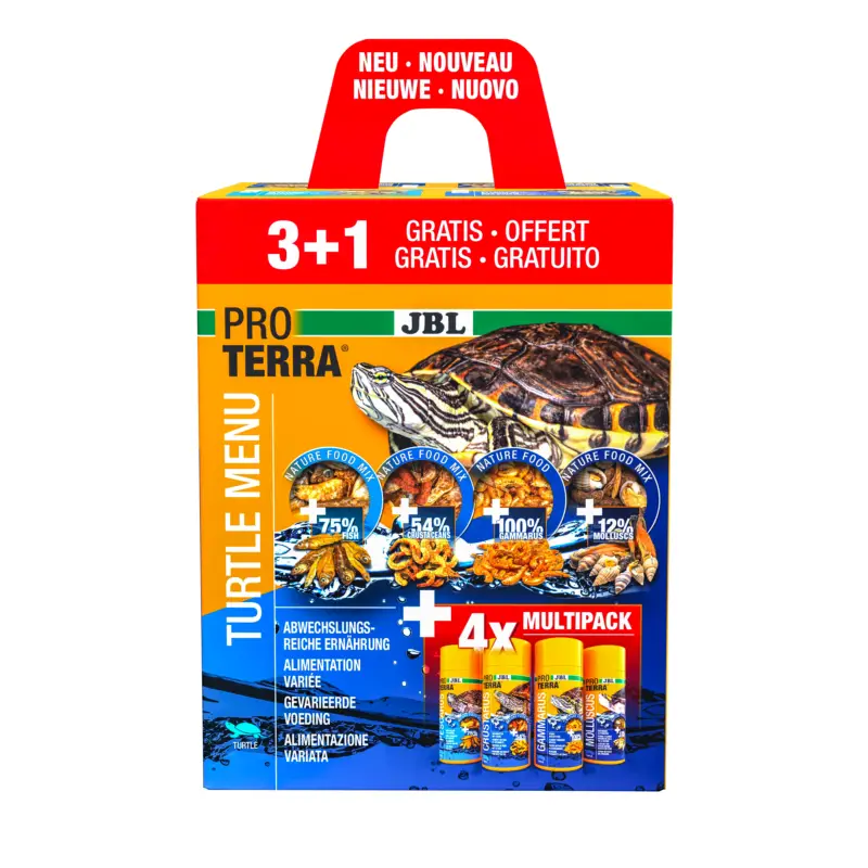 Bon Plan JBL – Aliment Vari&eacute; Proterra Turtle Menu pour Tortues d'Eau – 4x250ml / 3+1 Offert
