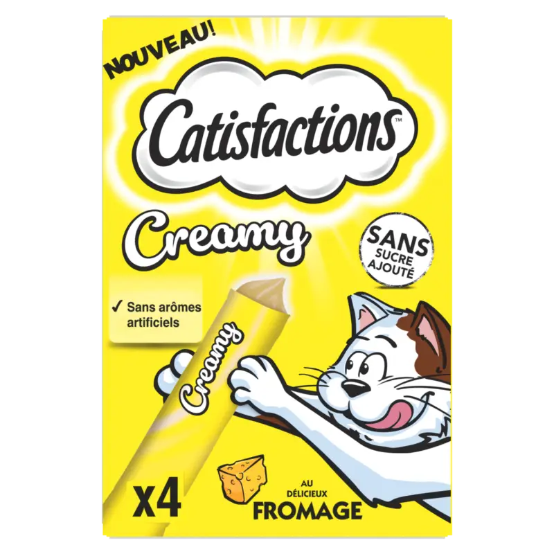 Remise Catisfactions – Friandises Creamy au Fromage pour Chats – 4x10g
