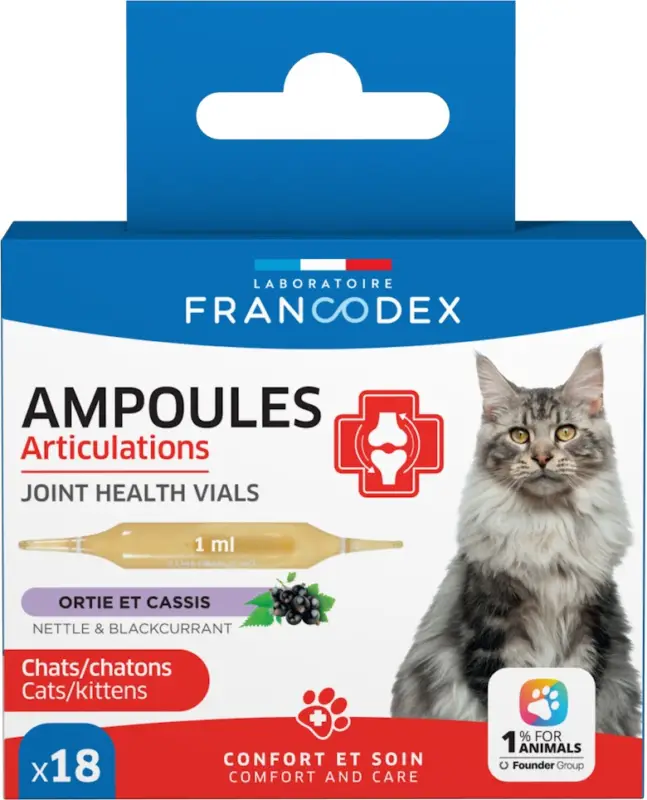 Usine Directe Francodex – Ampoules Articulations pour Chats et Chatons – 18x1ml