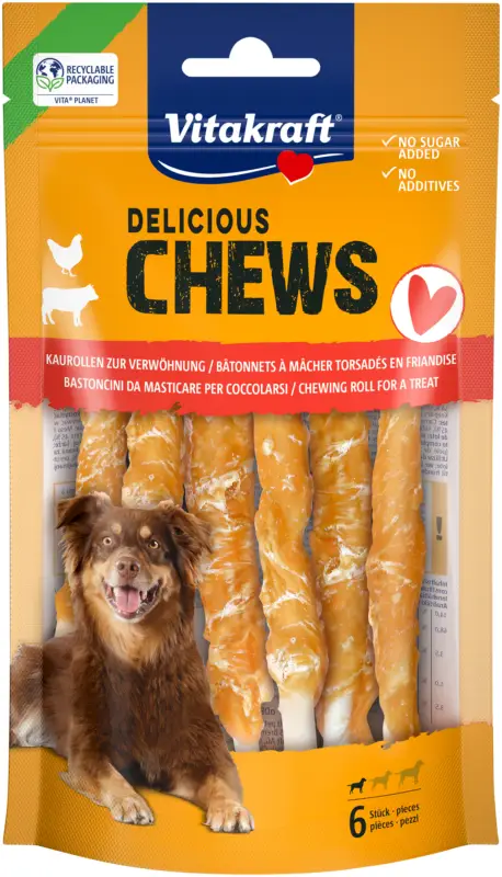 Bon Plan Vitakraft – Os b&acirc;tonnet Delicious Chews au Poulet pour Petits Chiens – 80g