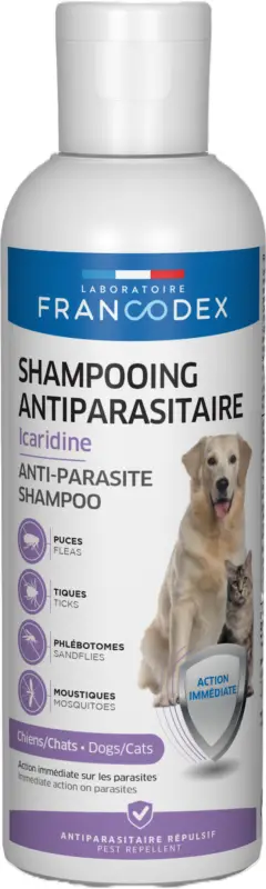 Francodex – Shampooing Antiparasitaire Icardine pour Chiens et Chats – 250ml Populaire