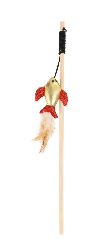 Wouapy – Canne &agrave; P&ecirc;che Poisson Paillette Grelot pour Chats – 40cm Prix Cassé