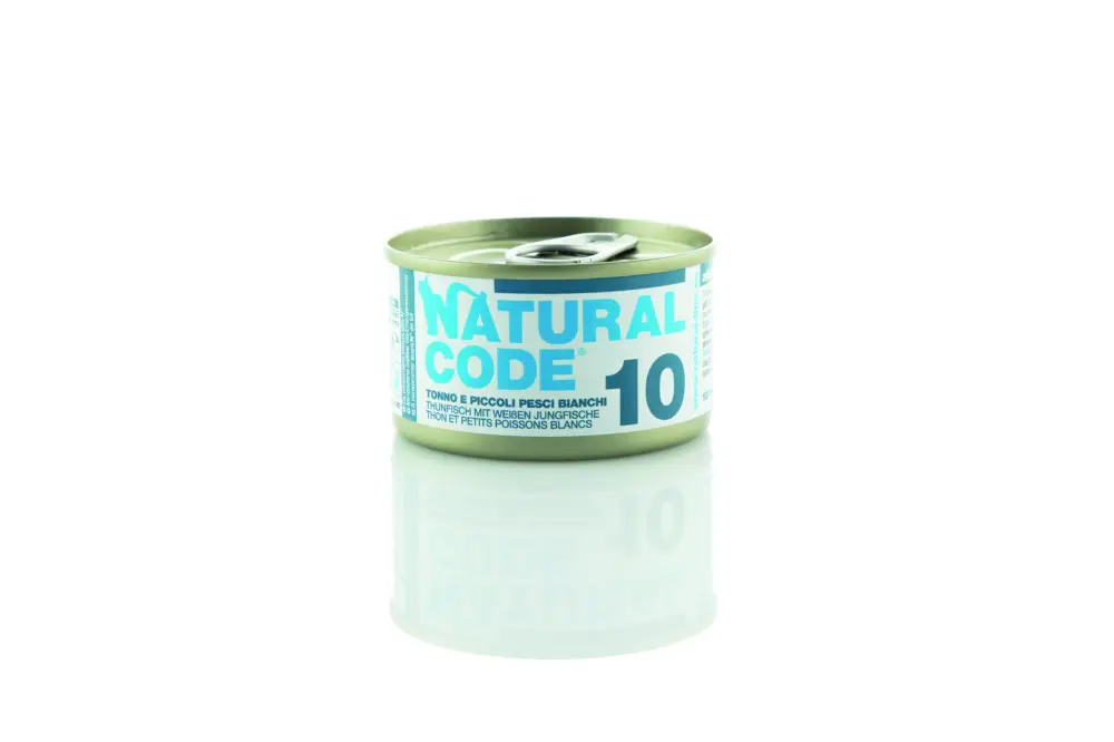 Natural Code – P&acirc;t&eacute;e Thon et Petits Poissons Blanc n&deg;10 pour Chats – 85g Soldes