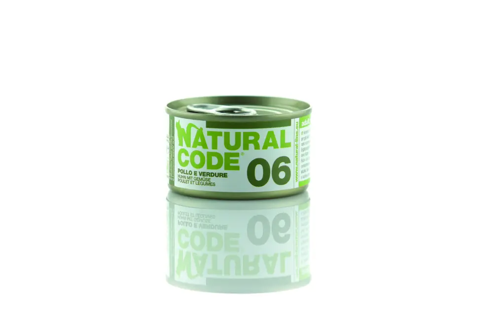 Achat Immédiat Natural Code – P&acirc;t&eacute;e Poulet & L&eacute;gumes n&deg;06 pour Chats – 85g