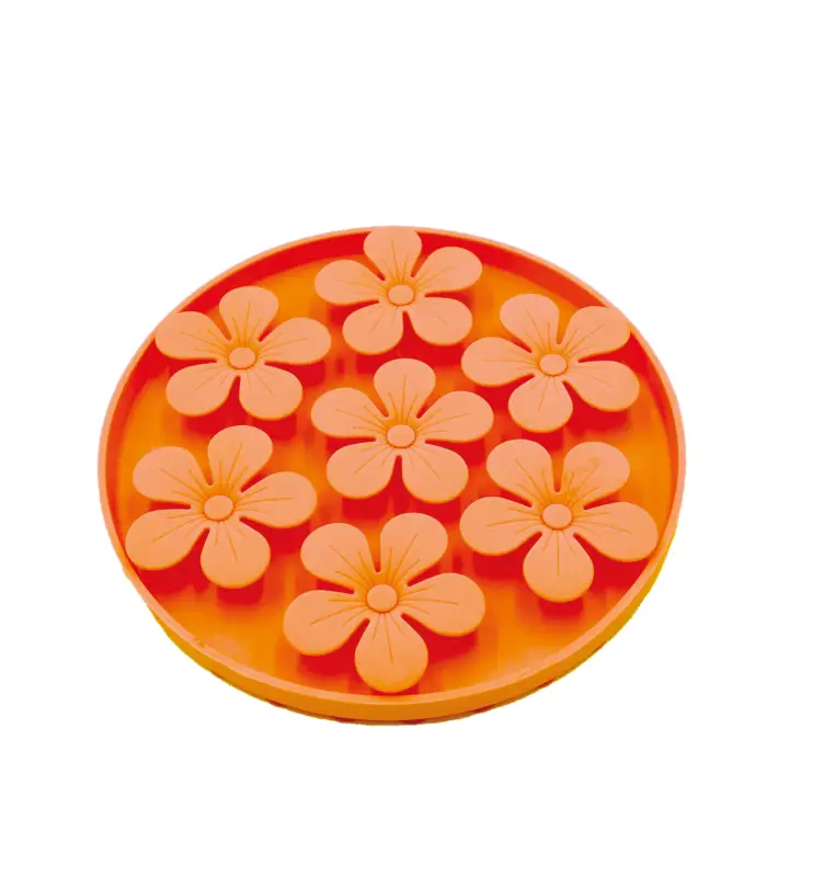 Bubimex – Tapis Anti-glouton BubiChef LickFlower pour Chiens – Orange Prix Choc