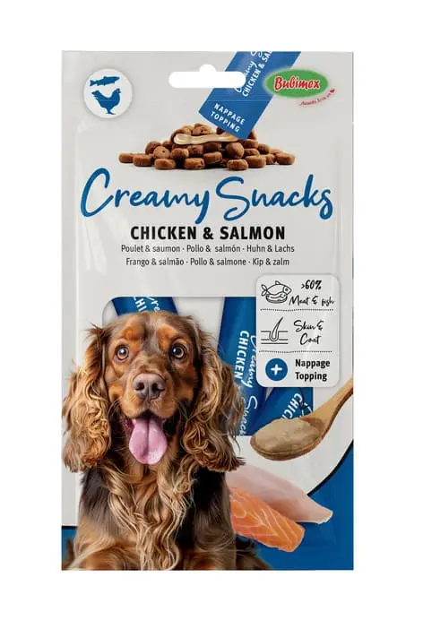 Achetez Aujourd&rsquo;hui Bubimex – Creamy Snacks Chien x4 Poulet/Saumon pour Chiens – 60g
