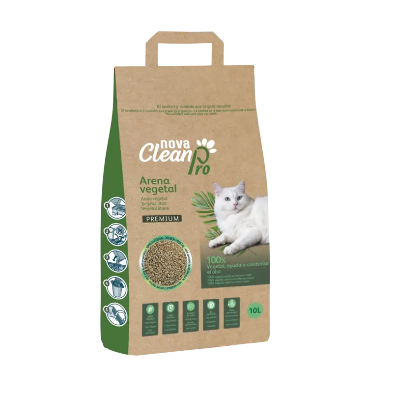 Satisfait Ou Remboursé Nova Clean – Liti&egrave;re V&eacute;g&eacute;tale Pro Natura pour Chats – 10L