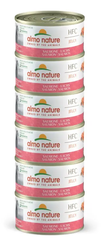 Commande En Gros Almo Nature – Bo&icirc;te HFC Jelly au Saumon pour Chats – 6x70g