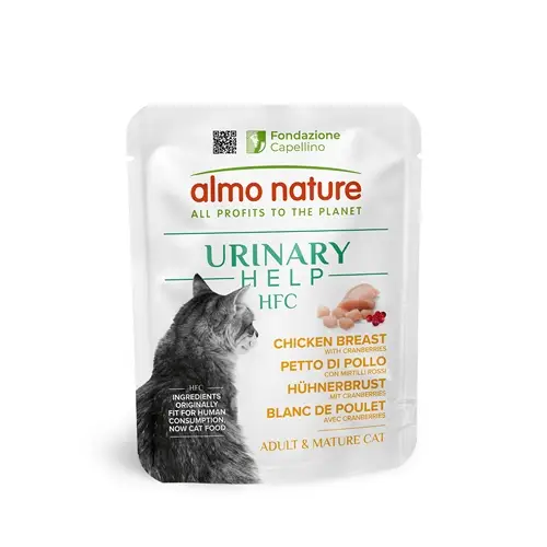 Vente Directe Almo Nature – Pochon HFC Urinary Help Blanc de Poulet Cranberries pour Chats – 50g