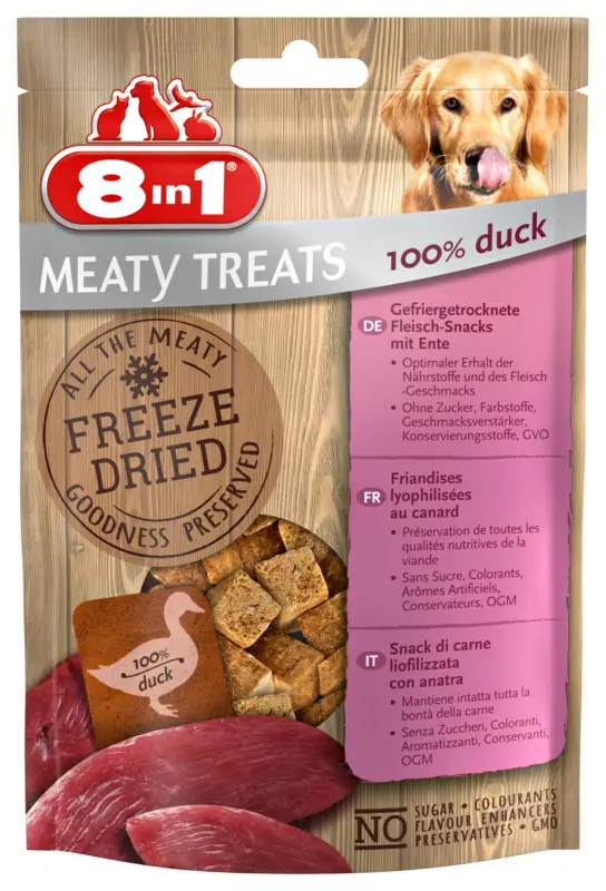 8in1 – Friandises Freeze Dried au Canard pour Chiens – 50g Dernière Chance