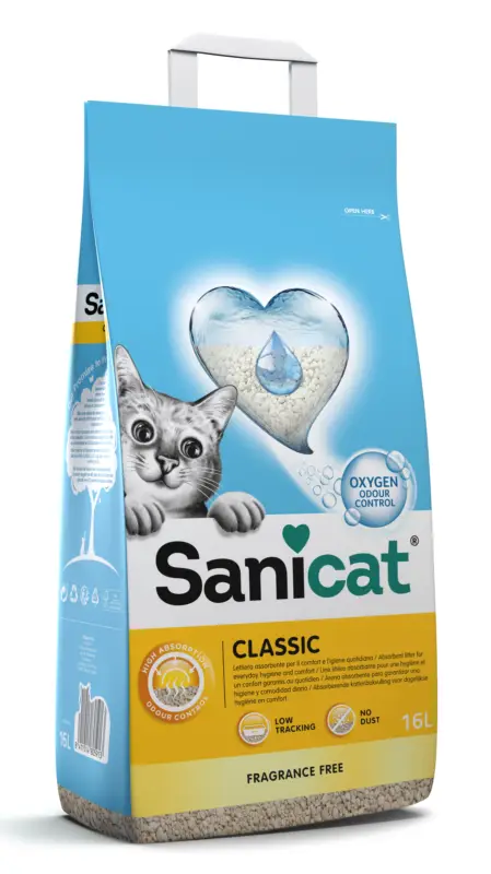 Marque Sanicat – Liti&egrave;re Classique sans Parfum pour Chats – 16L