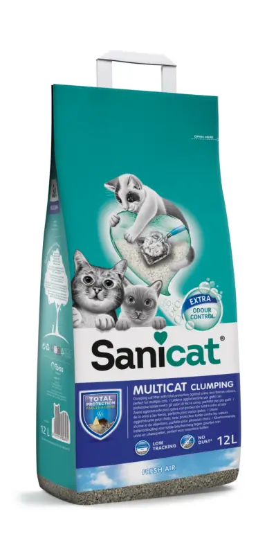 Sanicat – Liti&egrave;re Multicat Clumping Fresh Air pour Chats – 12L Retour Gratuit