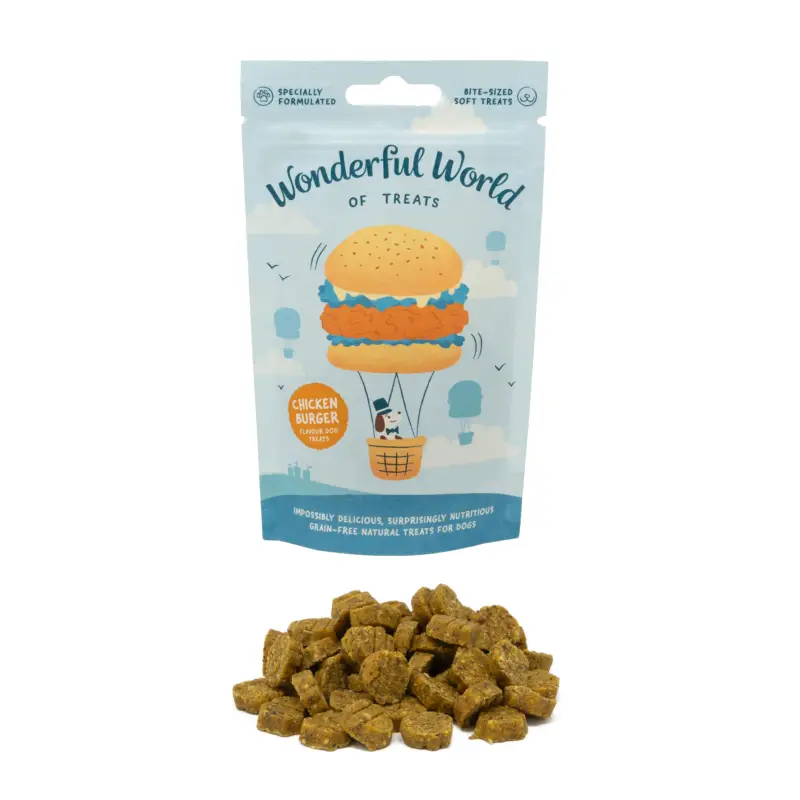 Acheter En Ligne Wonderful World – Friandises Burger Poulet pour Chiens – 50g