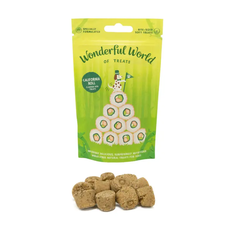 Wonderful World – Friandises California Roll Fruits de Mer pour Chiens – 50g Satisfait Ou Remboursé