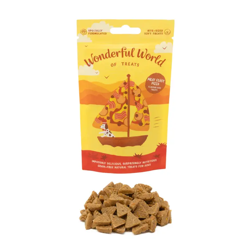 Wonderful World – Friandises Pizza &agrave; la Viande pour Chiens – 50g Offre Limitée