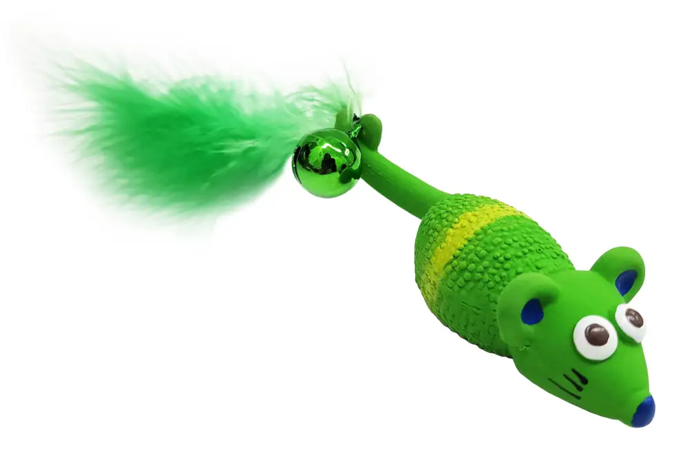 Nouvel Arrivage Anka – Jouet Souris Verte Grelot + Plume – 11cm