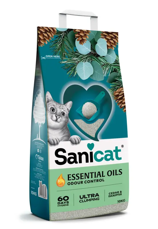 Prix Cassé Sanicat – Liti&egrave;re Agglom&eacute;rante Essential Oils White Eucalyptus pour Chats – 10Kg