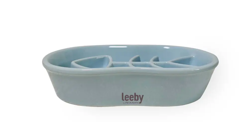 Leeby – Gamelle Anti-Glouton Design Poisson en C&eacute;ramique Pour Chats &ndash;-240ml Acheter En Ligne