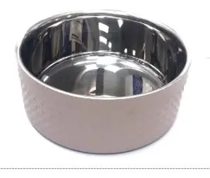 Prix Choc Leeby – Gamelle Double Paroi Textur&eacute;e en Inox pour Chiens