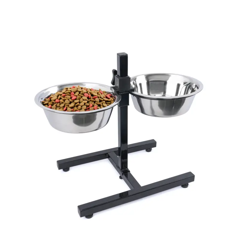 Leeby – Gamelles en Inox avec Support Ajustable pour Chiens Promotion