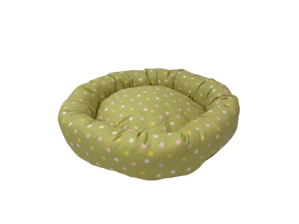 Petit Prix Leeby – Panier Donut &agrave; Motif Pois pour Chat – Vert