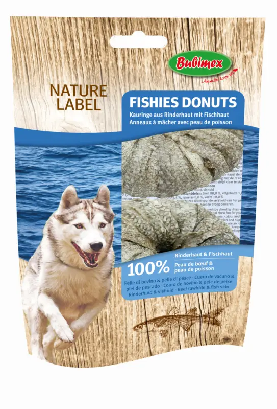 Authentique Bubimex – Friandises Fishies Donuts avec Peau de Poisson – 110g