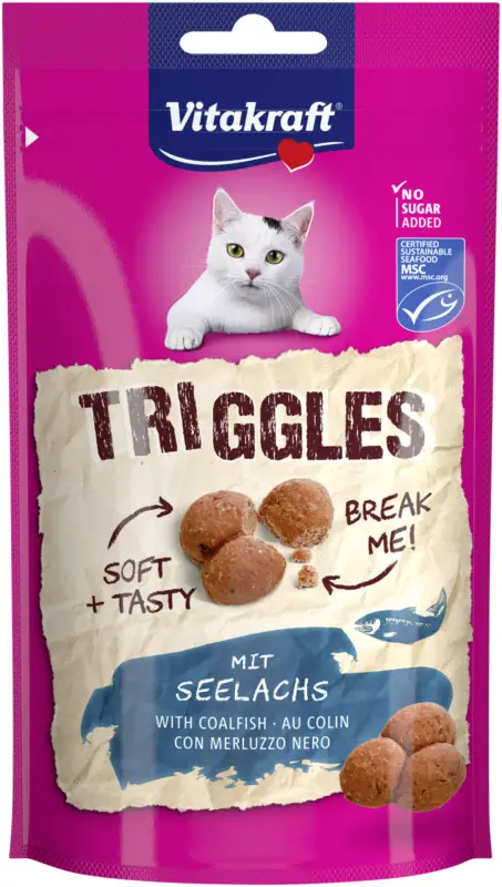 Vitakraft – Friandises Triggles au Colin pour Chats – 40g Livraison Express