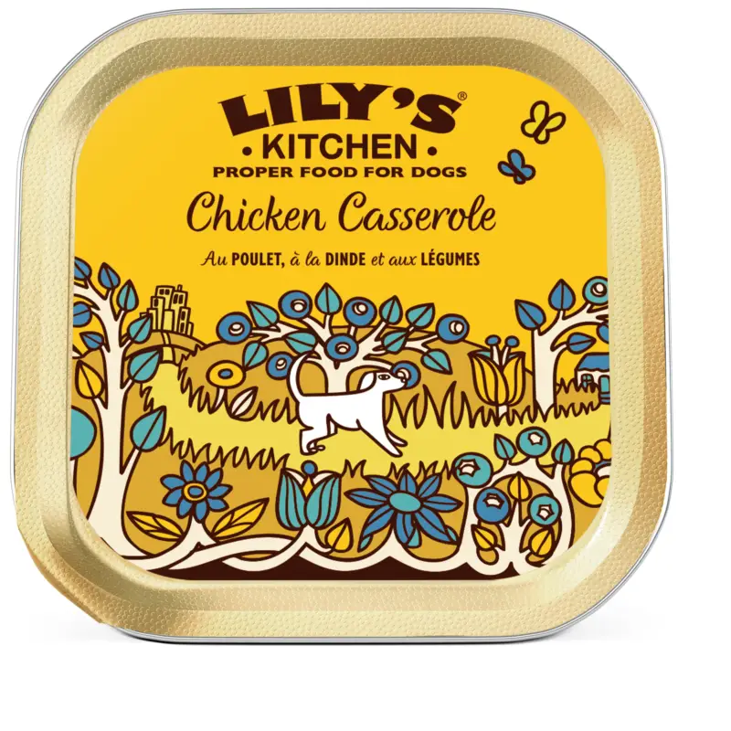 Lily's Kitchen – Terrine Chicken Casserole au Poulet Dinde et L&eacute;gumes pour Chiens- 150g Paiement Sécurisé