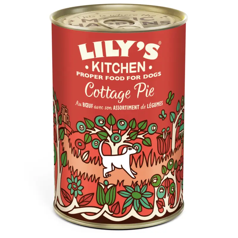 Offre Du Jour Lily's Kitchen – P&acirc;t&eacute;e Cottage Pie sans C&eacute;r&eacute;ales B&oelig;uf et L&eacute;gumes pour Chiens Adultes – 400g