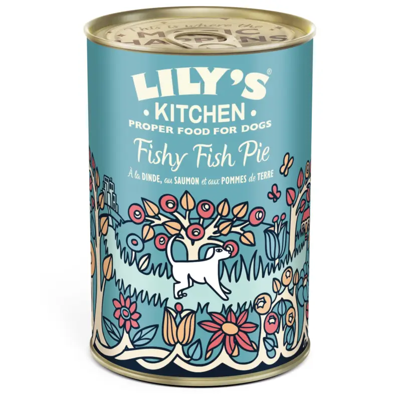 Commande En Gros Lily's Kitchen – P&acirc;t&eacute;e Fishy Fish Pie sans C&eacute;r&eacute;ales pour Chiens Adultes – 400g