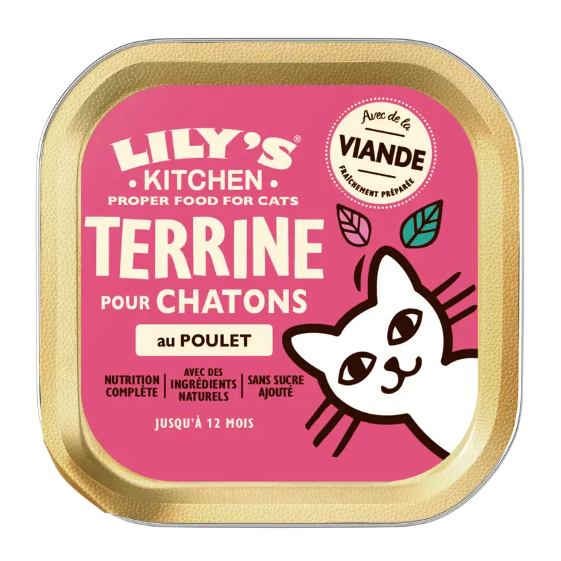 Lily's Kitchen – Terrine Recette sans C&eacute;r&eacute;ales au Poulet pour Chatons – 85g Commander Maintenant