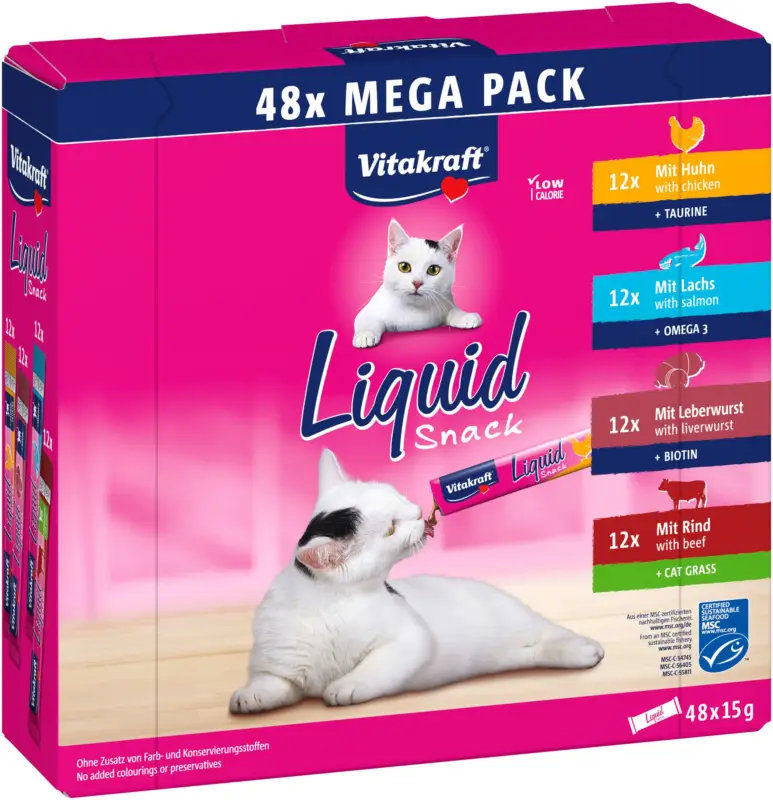 Produit De Marque Vitakraft – Friandises Liquid Snack Megapack pour Chats – 48x15g