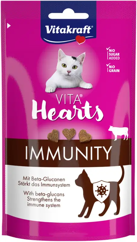 Populaire Vitakraft – Friandises Hearts B&oelig;uf Immunit&eacute; pour Chats – 40g