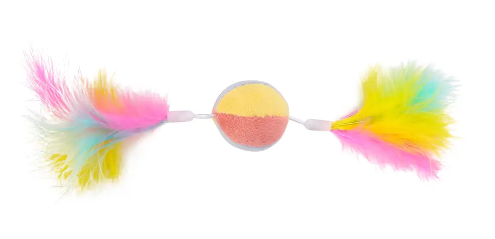 Wouapy – Jouet Balle Plumes pour Chats – 5cm Promotion Saisonnière