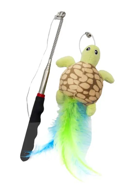 Petit Prix Croci – Jouet Baguette R&eacute;tractable avec Tortue pour Chats – 23/84cm