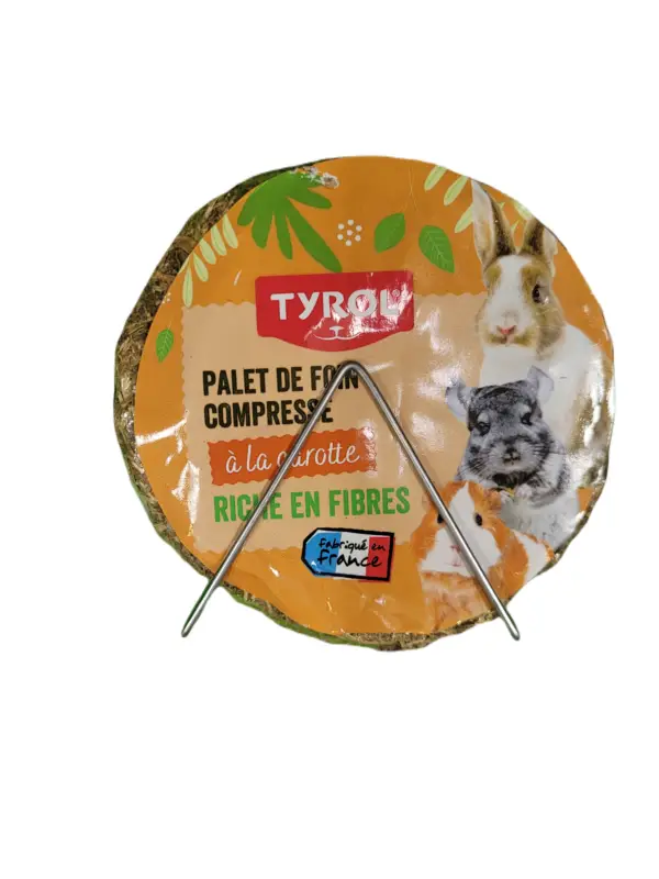 Usine Directe Tyrol – Palet de Foin &agrave; la Carotte pour Rongeurs – 240g