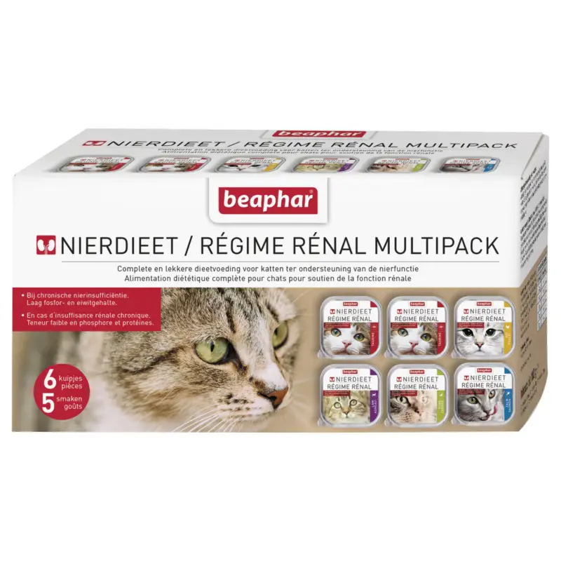 Beaphar – P&acirc;t&eacute;es R&eacute;nales Multipack pour Chats – 6x100g Offre Spéciale