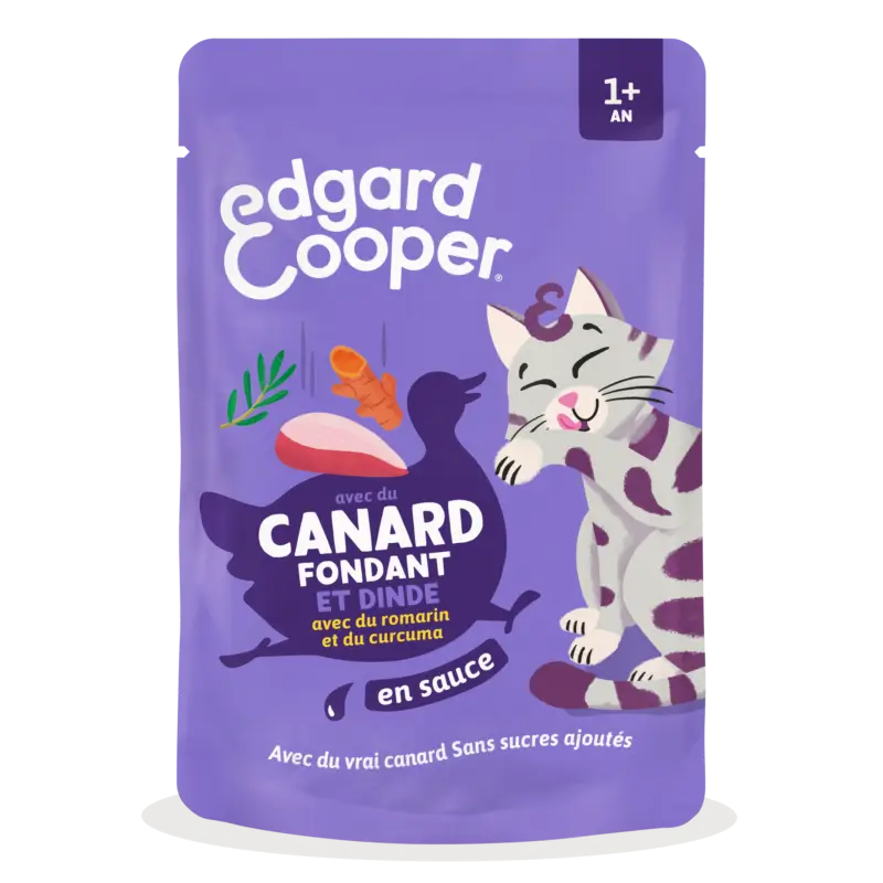 Edgard & Cooper – Sachets Humides au Canard et Dinde en Sauce pour Chatons – 85g Top Vente