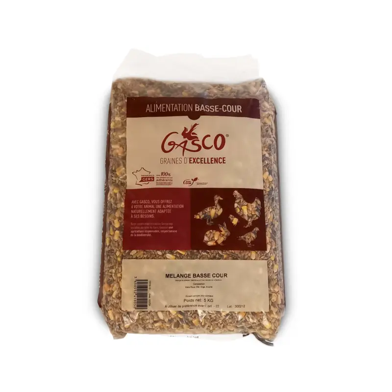 Gasco – M&eacute;lange de Graines pour Basse-Cour – 5Kg Paiement Sécurisé