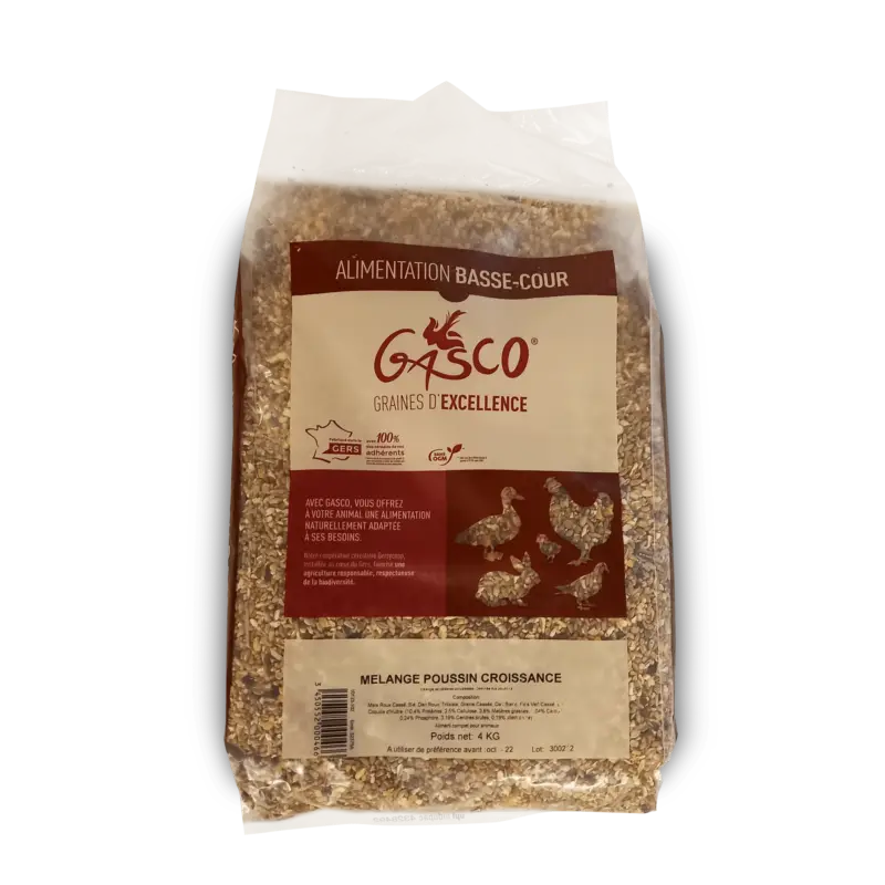 Gasco – M&eacute;lange de Graines Poussin Croissance pour Basse-Cour – 4Kg Prix Réduit