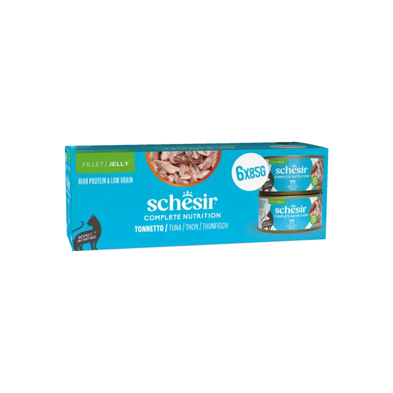 Must-Have Schesir – P&acirc;t&eacute;e Complete Nutrition en Gel&eacute;e au Thon pour Chats – 6x85g