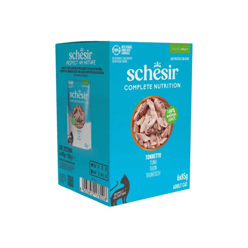 Schesir – Sachets Humides au Thon en Gel&eacute;e pour Chats – 6x85g Seulement Aujourd&rsquo;hui