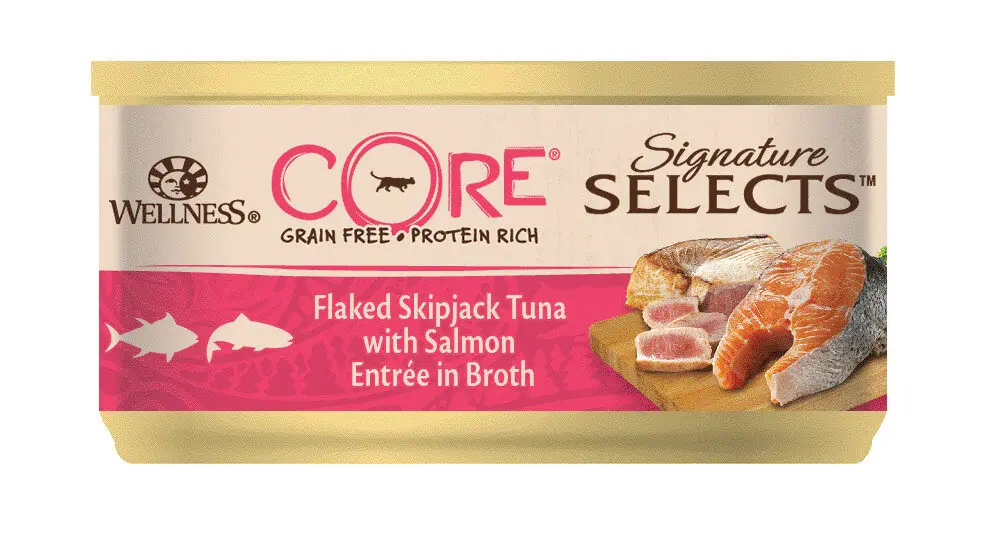 Wellness CORE – P&acirc;t&eacute;e Signature Selects Thon et Saumon pour Chat – 79g Offre Du Jour